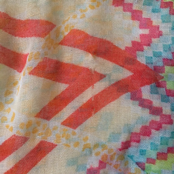 Zig Zag Aztec Chevron Rainbow Print Infinity Scarf - Picture 8 of 8